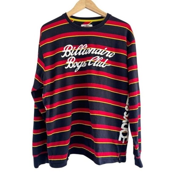 Billionaire Boys Club BBC Men's Sz XL Red Blue Yellow Striped Odyssee L/S Shirt - Picture 1 of 9